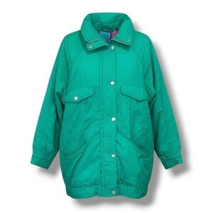 Andy Johns Vintage 90s Green Zip-Up puffer Jacket – Women’s Large